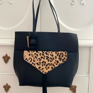 Anthropology, black, leather bag